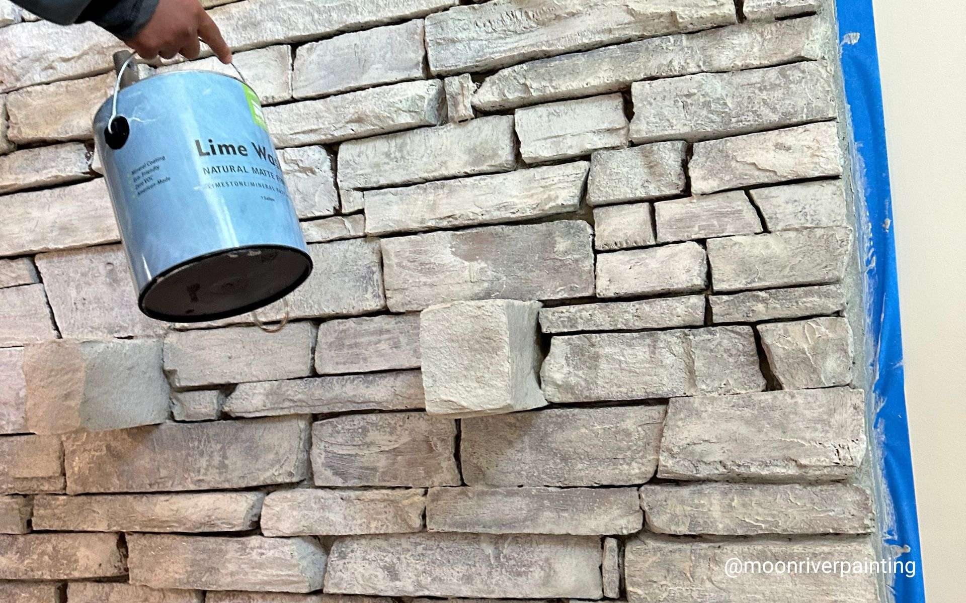 Lime Wash Paint Over Stone