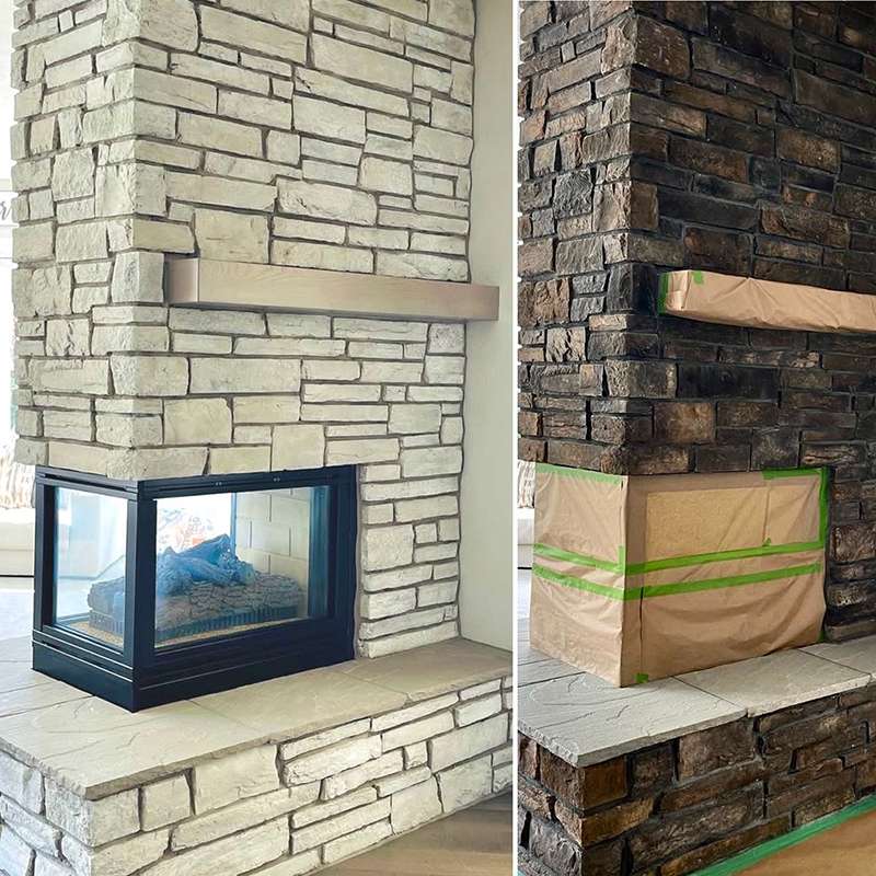 Lime Wash Fireplace