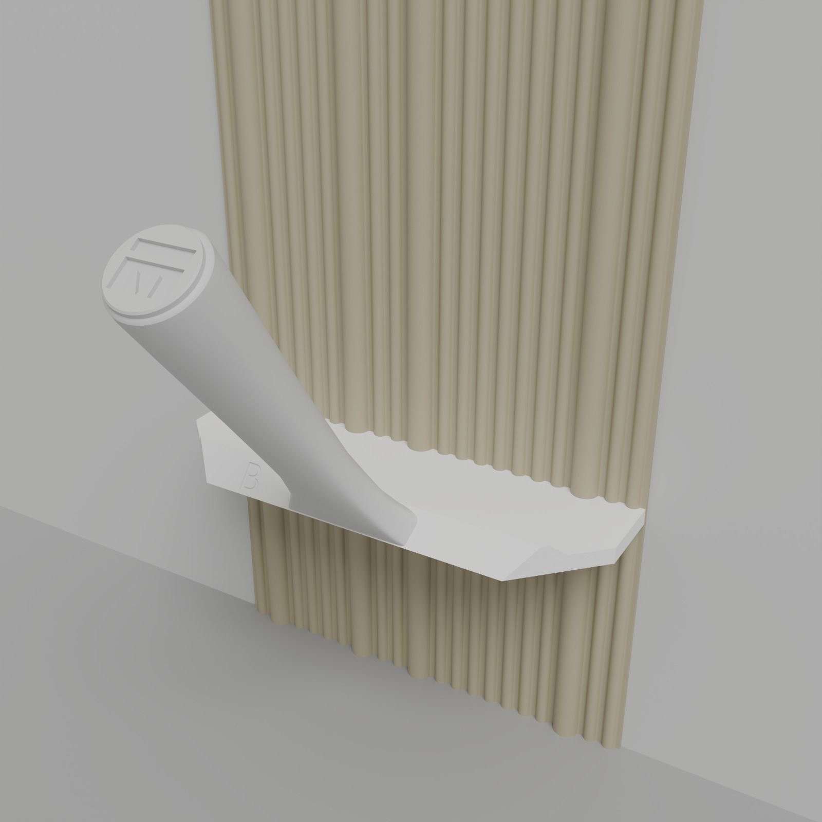 FLUTED RAKED WHITE A