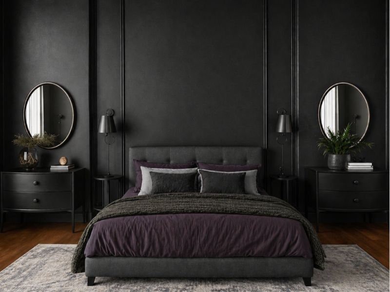 how to use metallic paint in interior design on bedroom walls