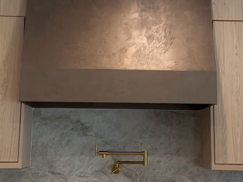 suede metallic paint kitchen hood