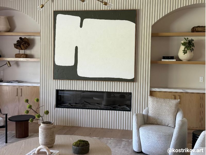 Fluted Plaster Fireplace | Alex Kostrikov